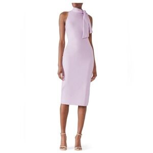 Badgley Mischka Old Money Derby Cocktail Lilac Pastel Sheath Midi Dress 0